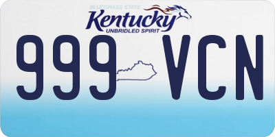 KY license plate 999VCN