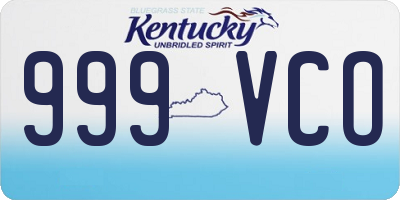 KY license plate 999VCO