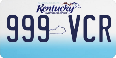 KY license plate 999VCR