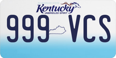 KY license plate 999VCS