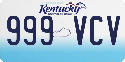 KY license plate 999VCV
