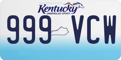 KY license plate 999VCW
