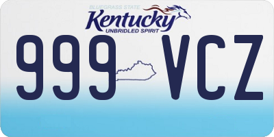 KY license plate 999VCZ