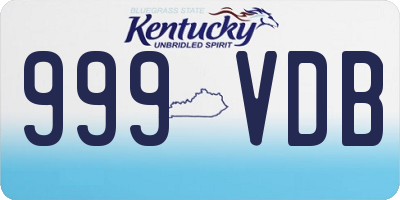 KY license plate 999VDB