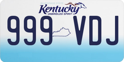 KY license plate 999VDJ
