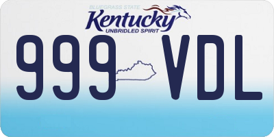 KY license plate 999VDL