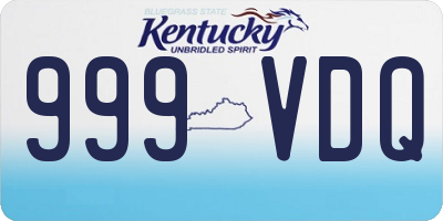 KY license plate 999VDQ