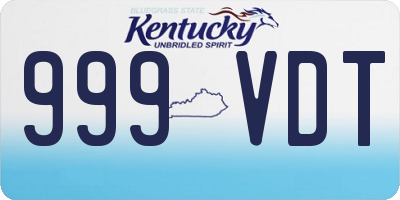 KY license plate 999VDT