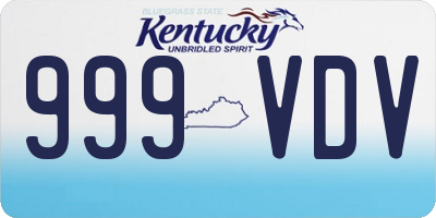 KY license plate 999VDV