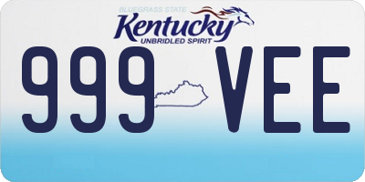 KY license plate 999VEE