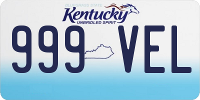 KY license plate 999VEL