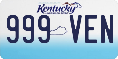 KY license plate 999VEN