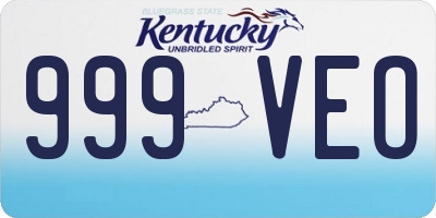 KY license plate 999VEO