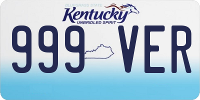 KY license plate 999VER