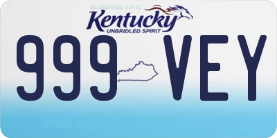 KY license plate 999VEY