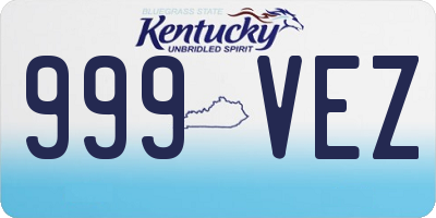 KY license plate 999VEZ