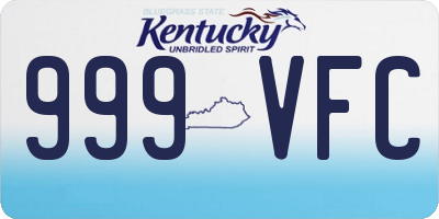 KY license plate 999VFC