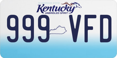 KY license plate 999VFD