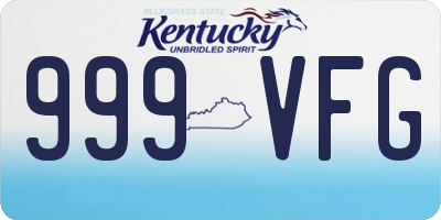 KY license plate 999VFG