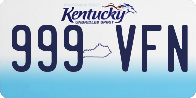KY license plate 999VFN