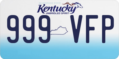 KY license plate 999VFP