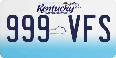 KY license plate 999VFS