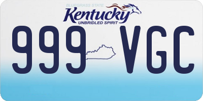 KY license plate 999VGC