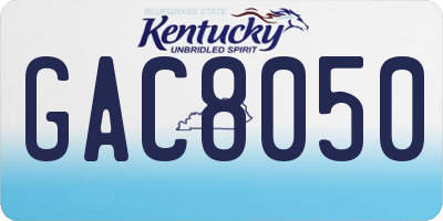 KY license plate GAC8050