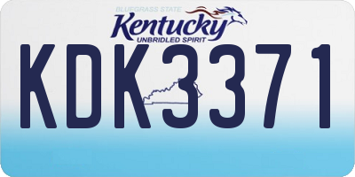 KY license plate KDK3371