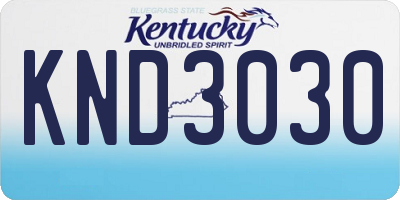 KY license plate KND3030