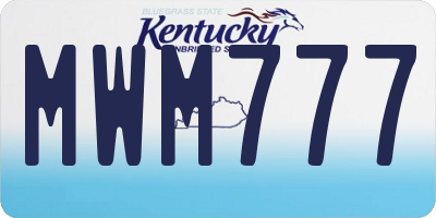 KY license plate MWM777
