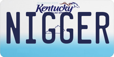 KY license plate NIGGER