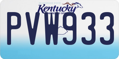 KY license plate PVW933
