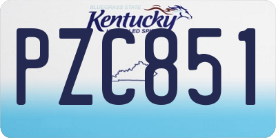 KY license plate PZC851