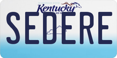 KY license plate SEDERE