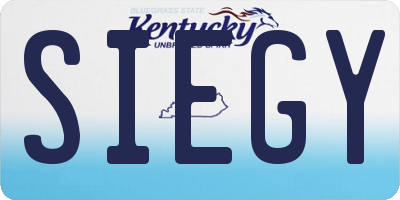 KY license plate SIEGY