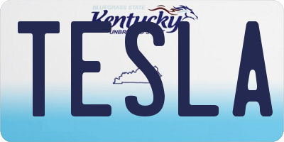 KY license plate TESLA