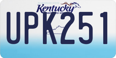 KY license plate UPK251