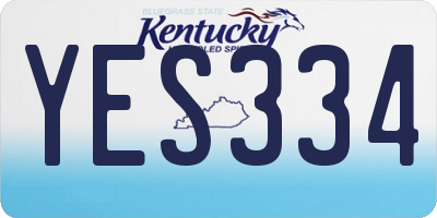 KY license plate YES334