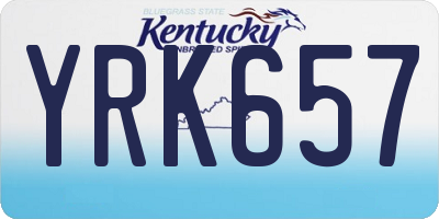 KY license plate YRK657