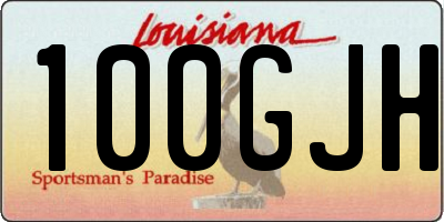 LA license plate 100GJH