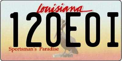 LA license plate 120E0I