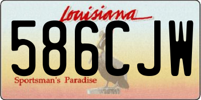 LA license plate 586CJW