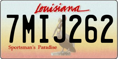 LA license plate 7MIJ262