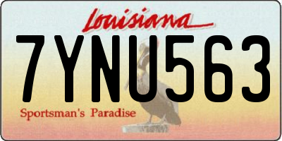 LA license plate 7YNU563