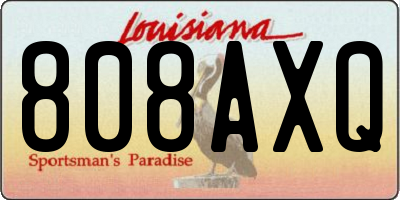 LA license plate 808AXQ