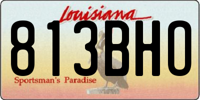 LA license plate 813BHO