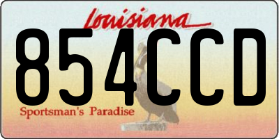 LA license plate 854CCD