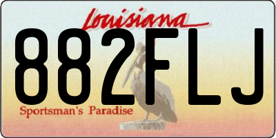 LA license plate 882FLJ