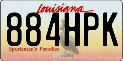 LA license plate 884HPK